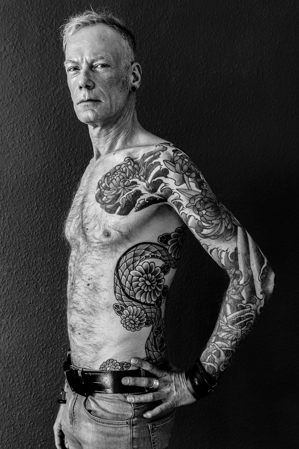 Fotografie von Stefan Freund, Portrait, Hotte, Unfinished Tattoo, Schwarzweiß, Berlin