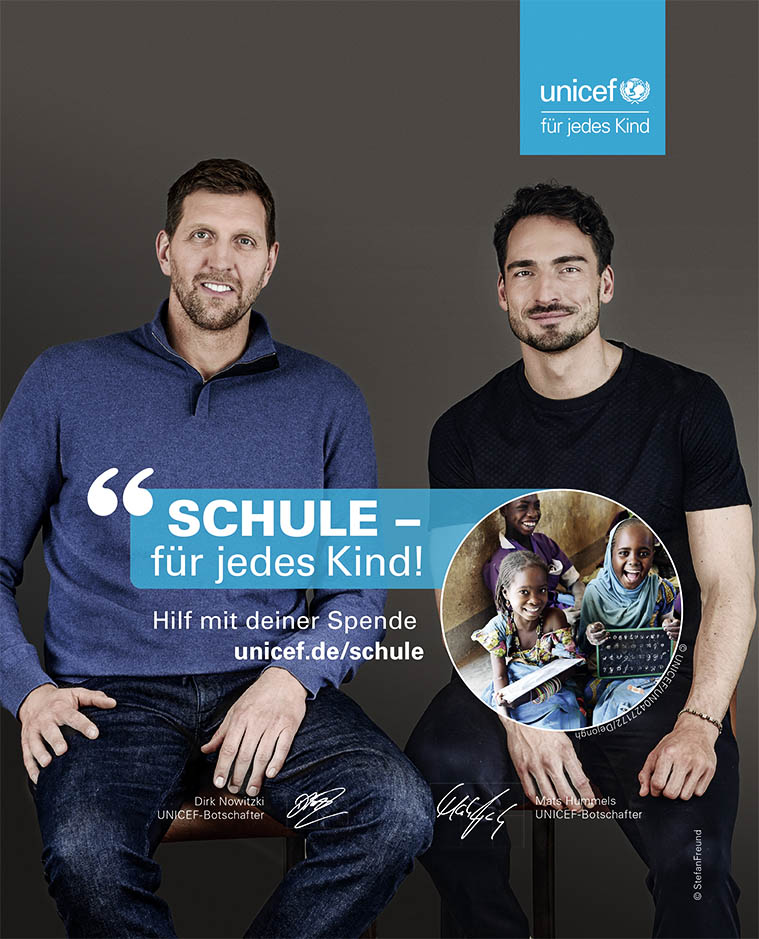 Dirk Nowitzki & Mats Hummels . Unicef 2022